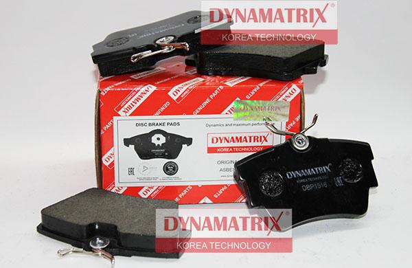 Dynamatrix DBP1516 - Тормозные колодки, дисковые, комплект autospares.lv