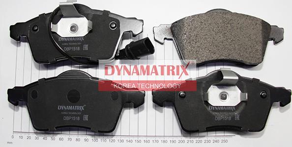 Dynamatrix DBP1518 - Тормозные колодки, дисковые, комплект autospares.lv