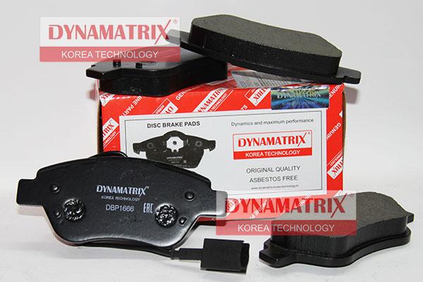 Dynamatrix DBP1666 - Тормозные колодки, дисковые, комплект autospares.lv