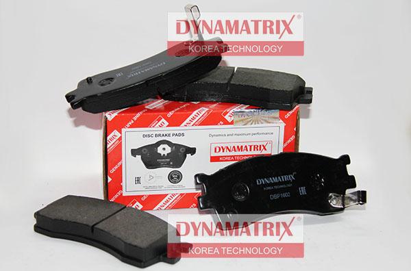 Dynamatrix DBP1602 - Тормозные колодки, дисковые, комплект autospares.lv