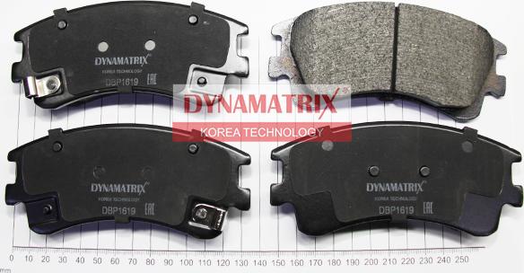 Dynamatrix DBP1619 - Тормозные колодки, дисковые, комплект autospares.lv