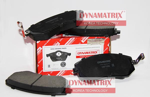 Dynamatrix DBP1639 - Тормозные колодки, дисковые, комплект autospares.lv