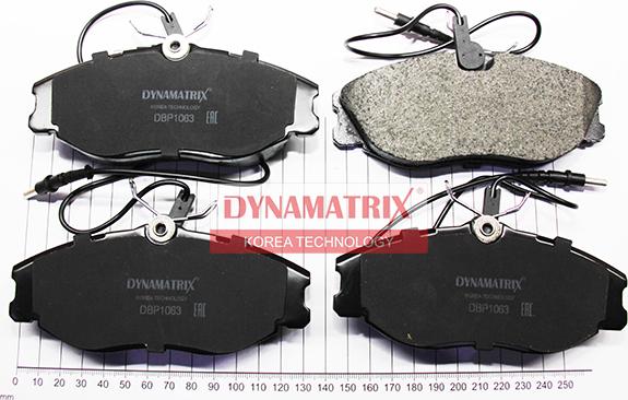 Dynamatrix DBP1063 - Тормозные колодки, дисковые, комплект autospares.lv