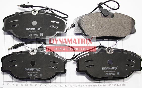 Dynamatrix DBP1000 - Тормозные колодки, дисковые, комплект autospares.lv