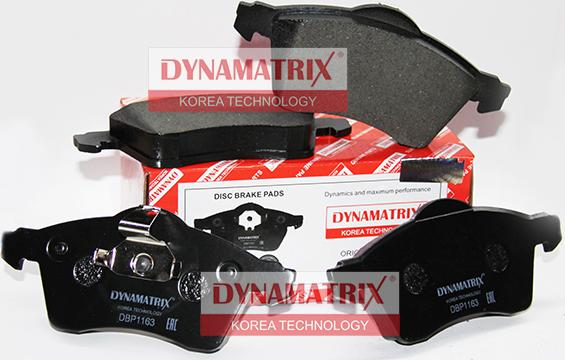 Dynamatrix DBP1163 - Тормозные колодки, дисковые, комплект autospares.lv