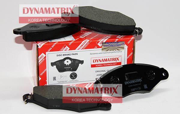 Dynamatrix DBP1135 - Тормозные колодки, дисковые, комплект autospares.lv