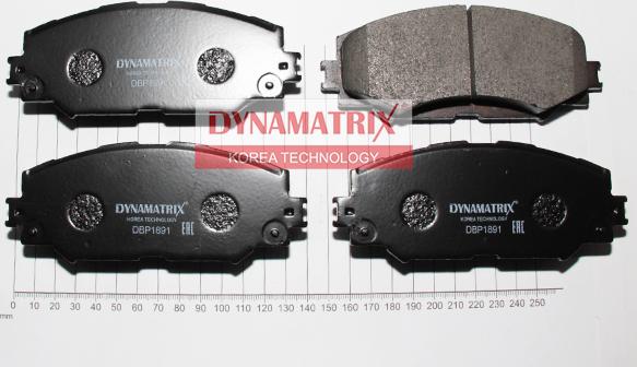 Dynamatrix DBP1891 - Тормозные колодки, дисковые, комплект autospares.lv