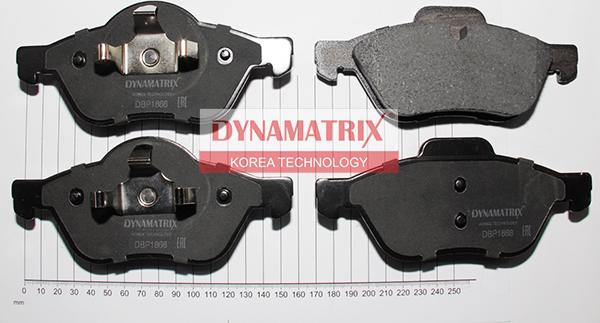 Dynamatrix DBP1866 - Тормозные колодки, дисковые, комплект autospares.lv