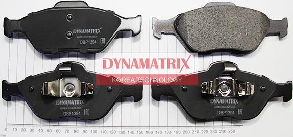 Dynamatrix DBP1394 - Тормозные колодки, дисковые, комплект autospares.lv