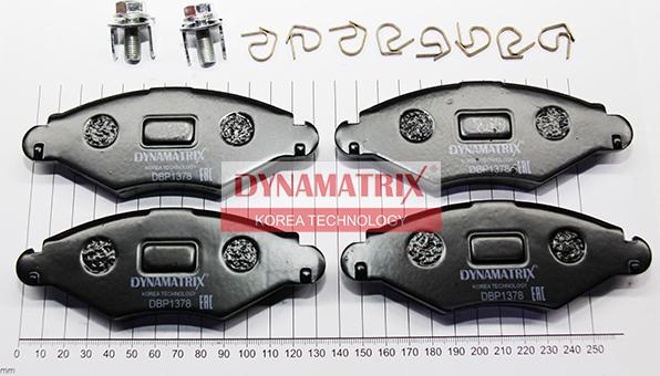 Dynamatrix DBP1378 - Тормозные колодки, дисковые, комплект autospares.lv
