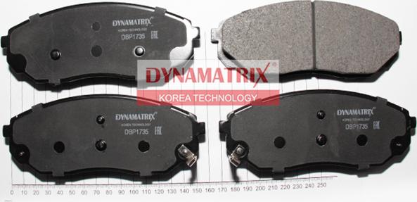 Dynamatrix DBP1735 - Тормозные колодки, дисковые, комплект autospares.lv