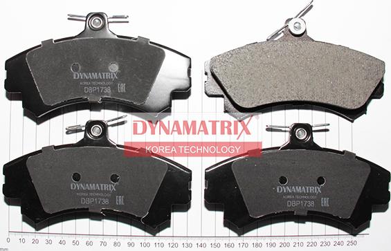 Dynamatrix DBP1738 - Тормозные колодки, дисковые, комплект autospares.lv