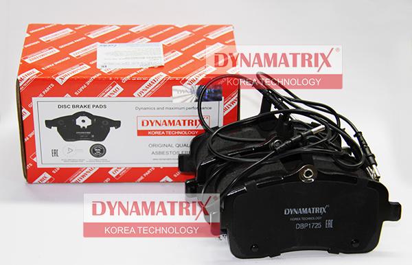 Dynamatrix DBP1725 - Тормозные колодки, дисковые, комплект autospares.lv