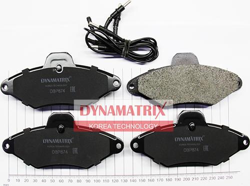 Dynamatrix DBP874 - Тормозные колодки, дисковые, комплект autospares.lv