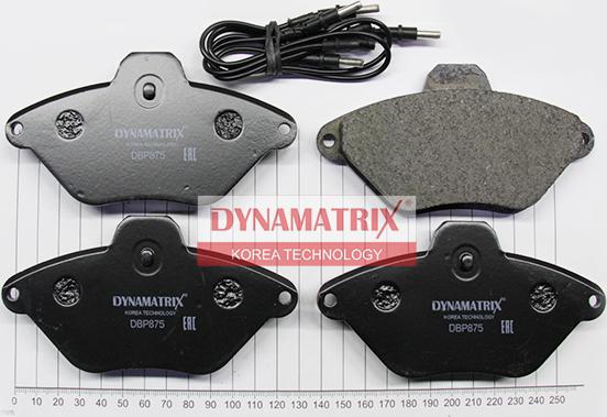 Dynamatrix DBP875 - Тормозные колодки, дисковые, комплект autospares.lv