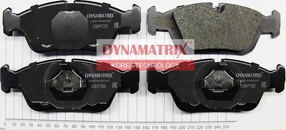 Dynamatrix DBP725 - Тормозные колодки, дисковые, комплект autospares.lv