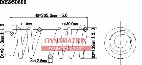 Dynamatrix DCS950688 - Пружина ходовой части autospares.lv