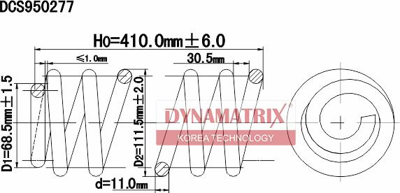 Dynamatrix DCS950277 - Пружина ходовой части autospares.lv