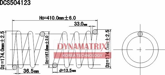 Dynamatrix DCS504123 - Пружина ходовой части autospares.lv