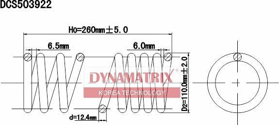 Dynamatrix DCS503922 - Пружина ходовой части autospares.lv