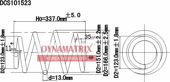 Dynamatrix DCS101523 - Пружина ходовой части autospares.lv