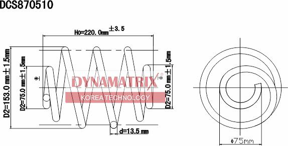 Dynamatrix DCS870510 - Пружина ходовой части autospares.lv