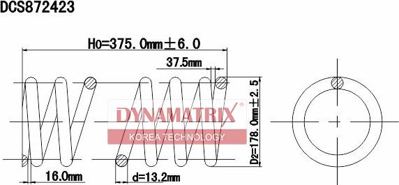 Dynamatrix DCS872423 - Пружина ходовой части autospares.lv