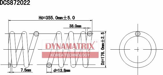 Dynamatrix DCS872022 - Пружина ходовой части autospares.lv