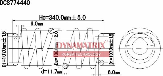 Dynamatrix DCS774440 - Пружина ходовой части autospares.lv