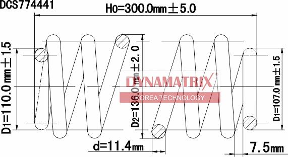 Dynamatrix DCS774441 - Пружина ходовой части autospares.lv