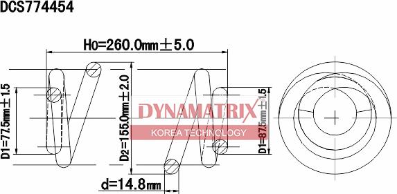 Dynamatrix DCS774454 - Пружина ходовой части autospares.lv