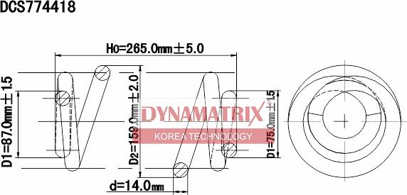 Dynamatrix DCS774418 - Пружина ходовой части autospares.lv