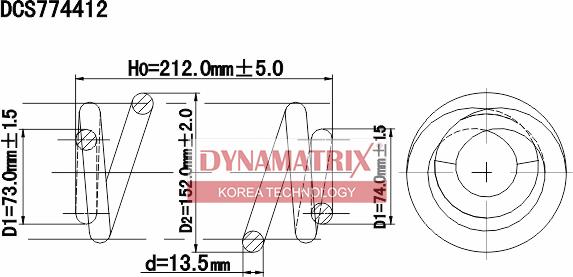 Dynamatrix DCS774412 - Пружина ходовой части autospares.lv