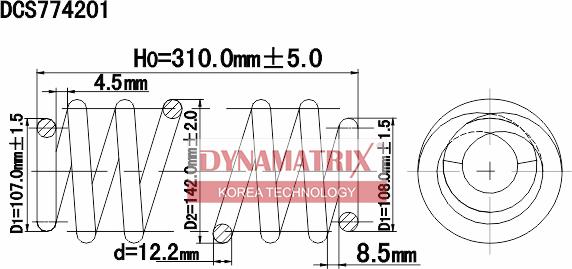 Dynamatrix DCS774201 - Пружина ходовой части autospares.lv