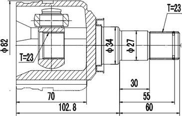 Dynamatrix DCV659023 - Шарнирный комплект, ШРУС, приводной вал autospares.lv