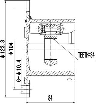 Dynamatrix DCV661044 - Шарнирный комплект, ШРУС, приводной вал autospares.lv