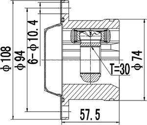 Dynamatrix DCV661006 - Шарнирный комплект, ШРУС, приводной вал autospares.lv