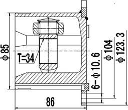 Dynamatrix DCV603007 - Шарнирный комплект, ШРУС, приводной вал autospares.lv