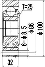 Dynamatrix DCV602006 - Шарнирный комплект, ШРУС, приводной вал autospares.lv