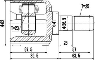 Dynamatrix DCV624008 - Шарнирный комплект, ШРУС, приводной вал autospares.lv