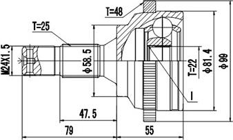 Dynamatrix DCV899008 - Шарнирный комплект, ШРУС, приводной вал autospares.lv