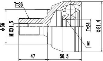 Dynamatrix DCV899129 - Шарнирный комплект, ШРУС, приводной вал autospares.lv