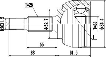 Dynamatrix DCV899213 - Шарнирный комплект, ШРУС, приводной вал autospares.lv