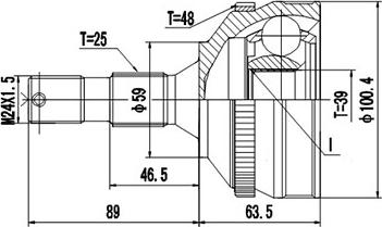 Dynamatrix DCV845052 - Шарнирный комплект, ШРУС, приводной вал autospares.lv