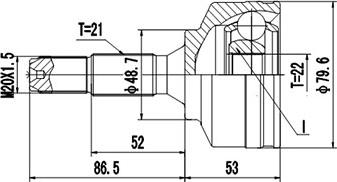 Dynamatrix DCV845057 - Шарнирный комплект, ШРУС, приводной вал autospares.lv