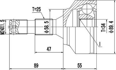 Dynamatrix DCV845038 - Шарнирный комплект, ШРУС, приводной вал autospares.lv