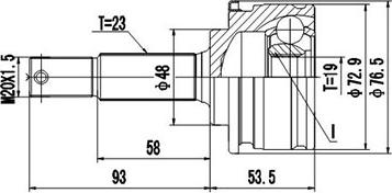 Dynamatrix DCV841040 - Шарнирный комплект, ШРУС, приводной вал autospares.lv