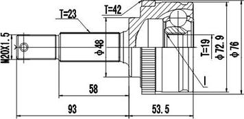 Dynamatrix DCV841058 - Шарнирный комплект, ШРУС, приводной вал autospares.lv