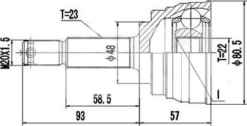 Dynamatrix DCV841012 - Шарнирный комплект, ШРУС, приводной вал autospares.lv