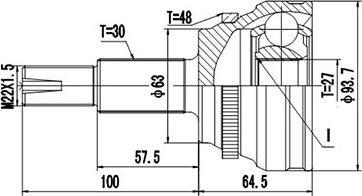 Dynamatrix DCV859042 - Шарнирный комплект, ШРУС, приводной вал autospares.lv